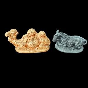Atlantic Mold Large Nativity Animals Camel Donkey Ceramic Vtg Christmas READ